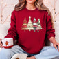 Christmas Trees, Faux Quilt, Santa, Traditional Sweatshirt