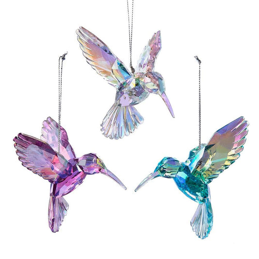 Christmas Ornament – Iridescent Hummingbird Holiday Decor 4" Acrylic