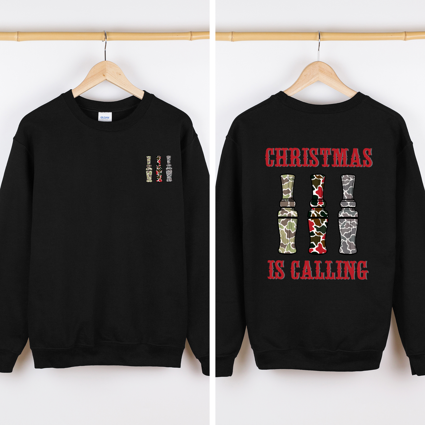 Christmas is Calling, Duck Season, Hunting, Front and Back Sweatshirt