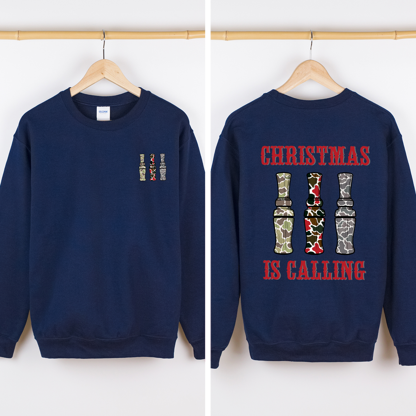 Christmas is Calling, Duck Season, Hunting, Front and Back Sweatshirt
