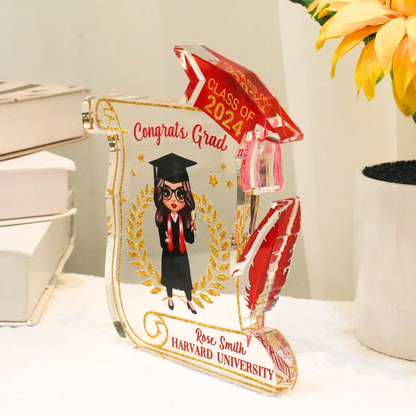 Class of 2025 Graduation - Personalized Acrylic Plaque Custom Shape - Gift For Her, Daughter, Grad Ceremony, Commencement