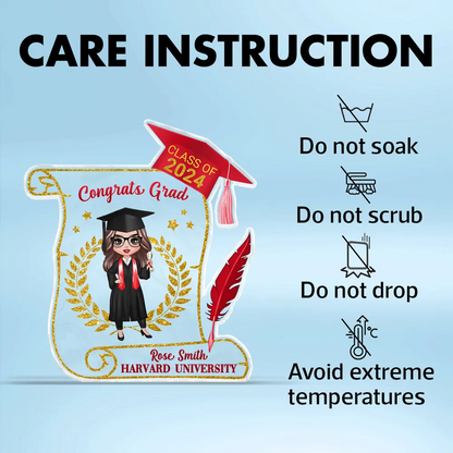 Class of 2025 Graduation - Personalized Acrylic Plaque Custom Shape - Gift For Her, Daughter, Grad Ceremony, Commencement