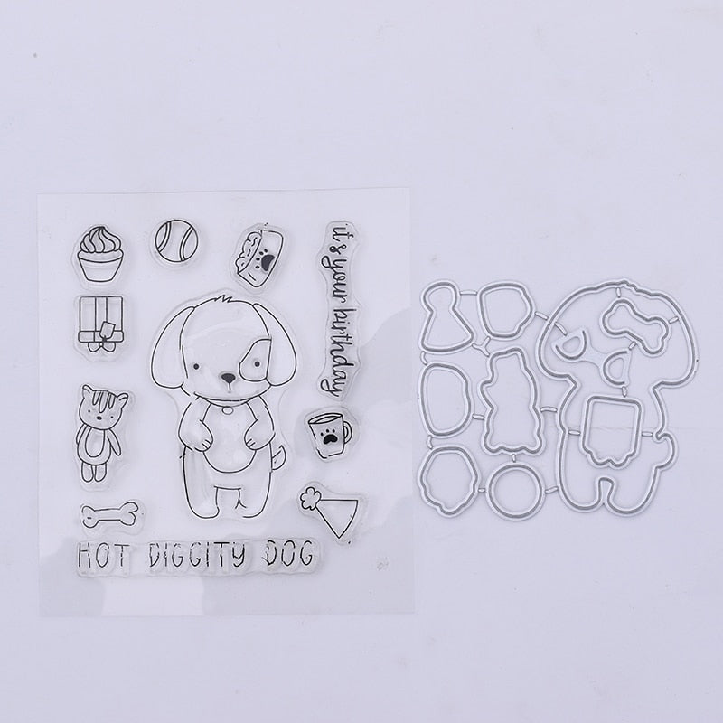 Clear DIY Dog Metal Cutting Dies Stencils