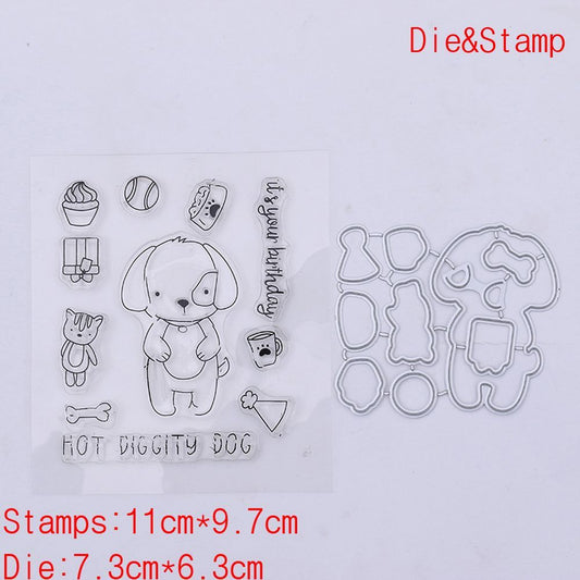 Clear DIY Dog Metal Cutting Dies Stencils