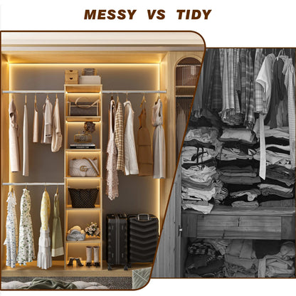 Closet System Starter Kit with Tower and 3 Hang Rods