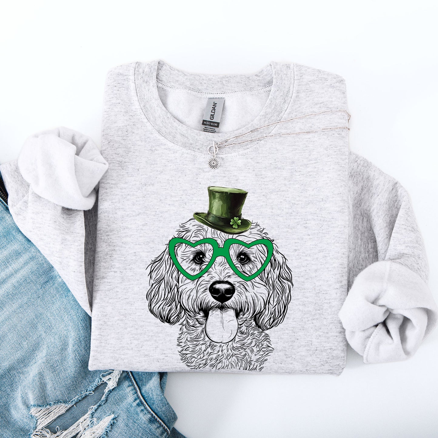 Cockapoo, Adorable Dog, St Patrick's Day, Lucky, Irish Sweatshirt