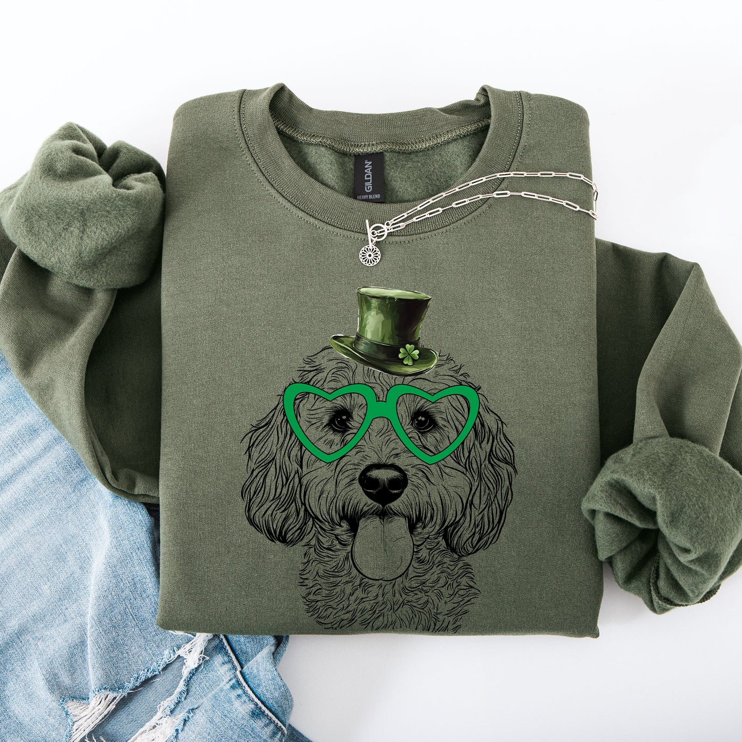 Cockapoo, Adorable Dog, St Patrick's Day, Lucky, Irish Sweatshirt