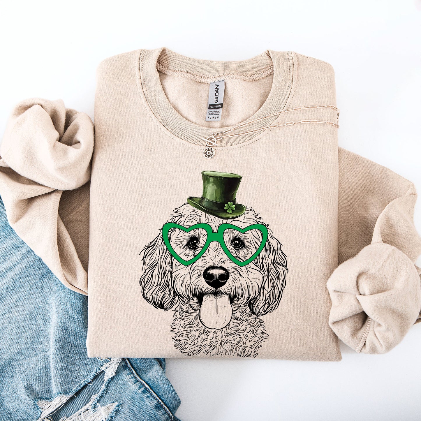 Cockapoo, Adorable Dog, St Patrick's Day, Lucky, Irish Sweatshirt