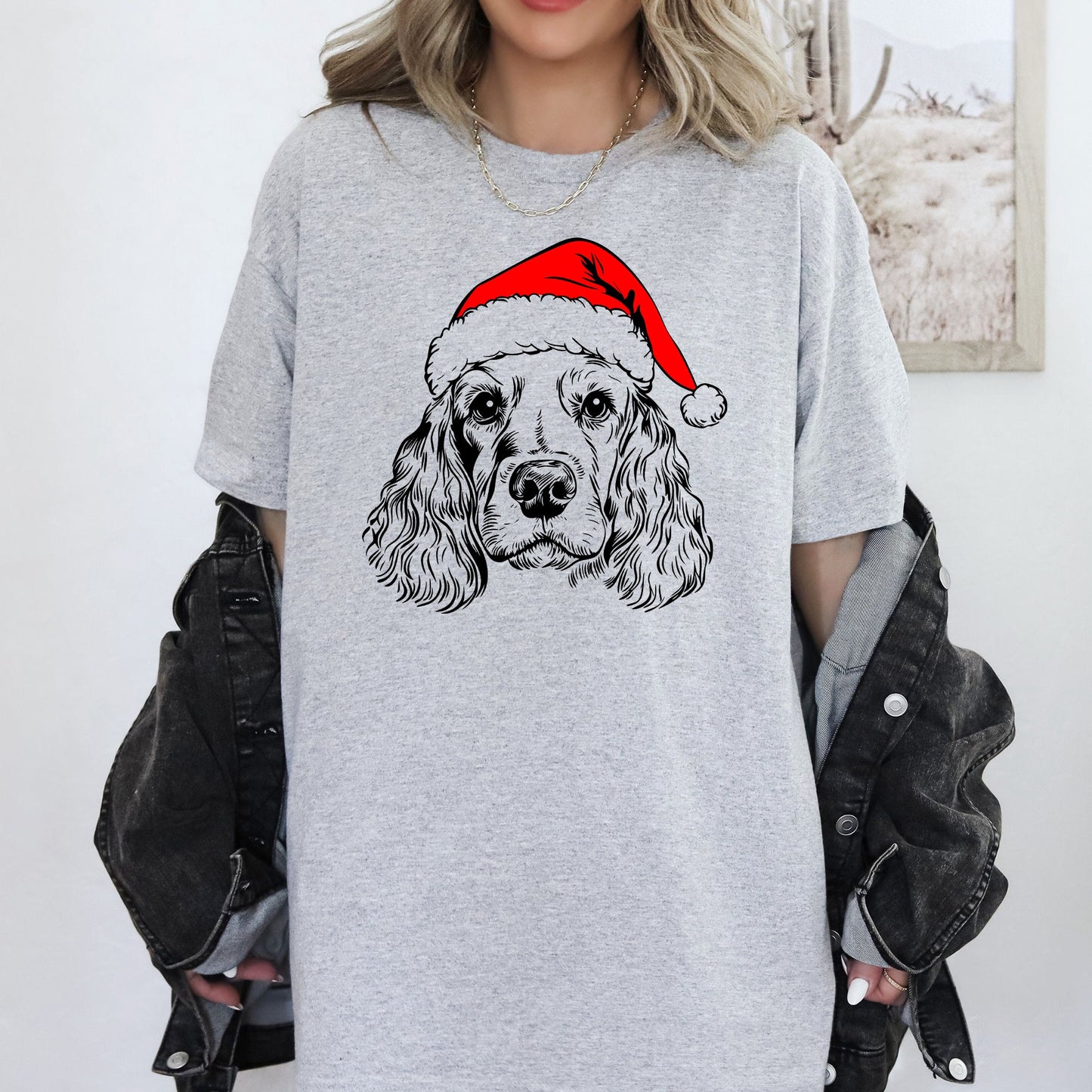 Cocker Spaniel, Santa, Dog, Christmas, Dog Lover, Pet T-Shirt Comfort Colors T-Shirt