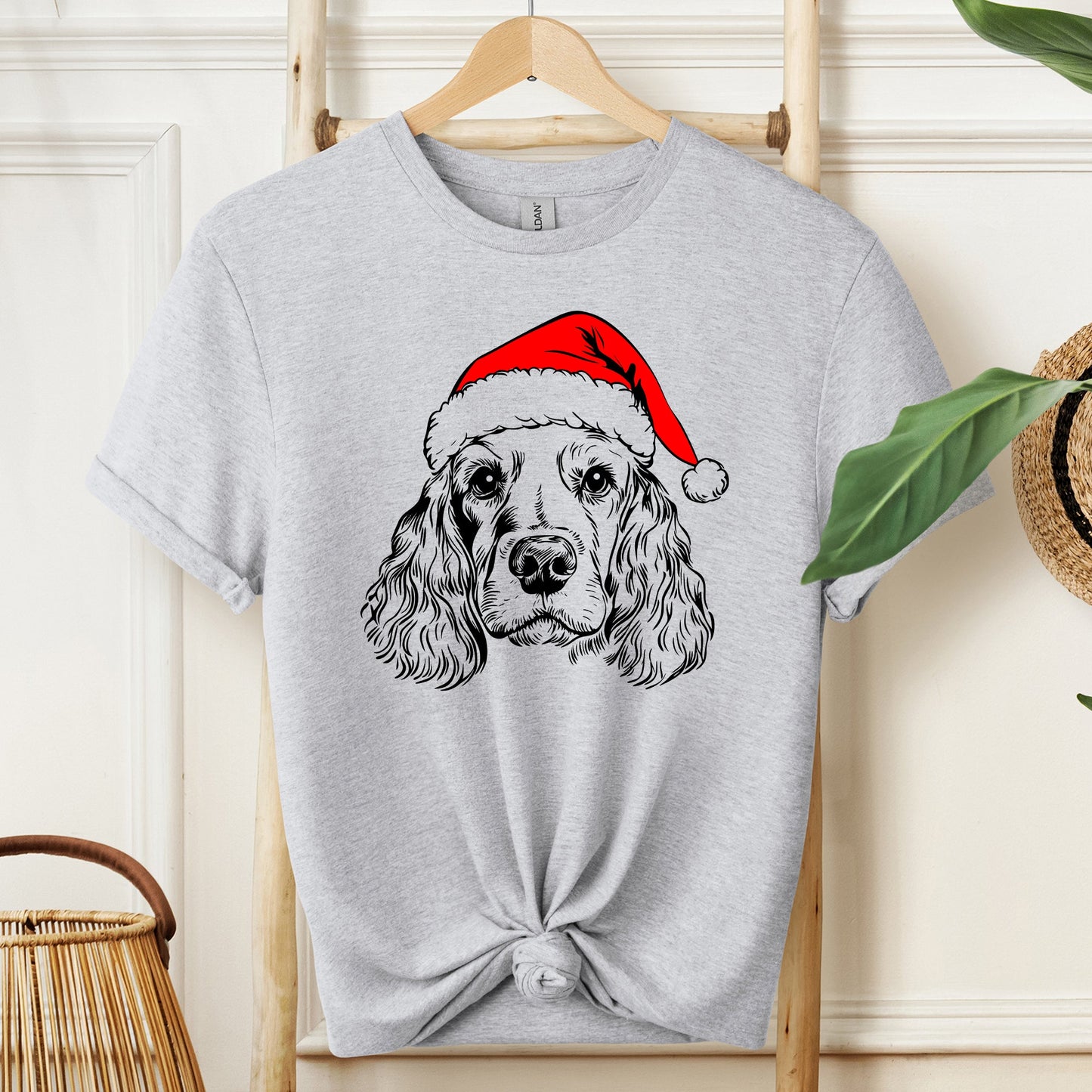Cocker Spaniel, Santa, Dog, Christmas, Dog Lover, Pet T-Shirt Comfort Colors T-Shirt