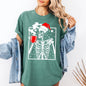 Coffee Lover Santa Skeleton, Christmas, Snow, Winter, Xmas Tshirt Comfort Colors T-Shirt