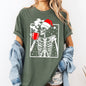 Coffee Lover Santa Skeleton, Christmas, Snow, Winter, Xmas Tshirt Comfort Colors T-Shirt