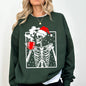 Coffee Lover Santa Skeleton, Christmas, Snow, Winter, Xmas Sweatshirt