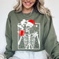Coffee Lover Santa Skeleton, Christmas, Snow, Winter, Xmas Sweatshirt