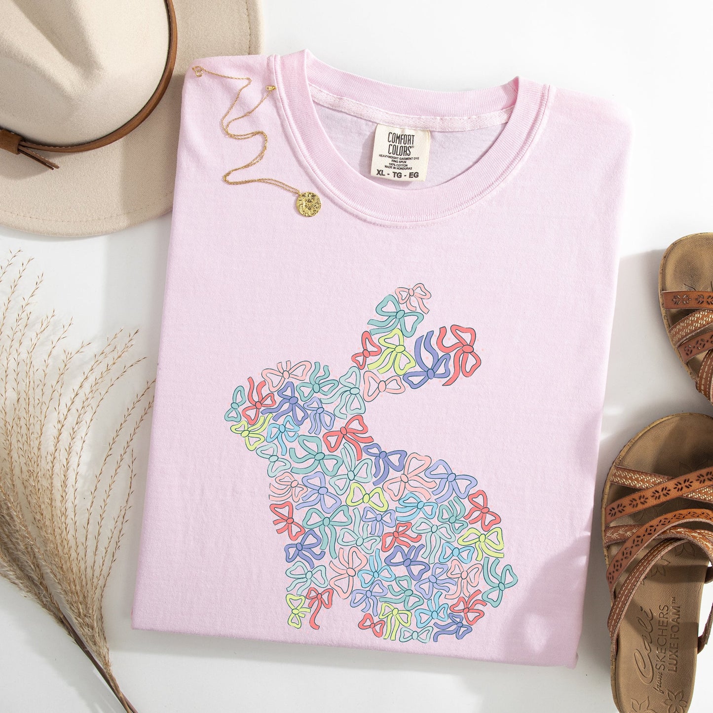 Colorful Bows, Easter, Bunny, Jesus, Rabbit, Holiday Tshirt Comfort Colors T-Shirt