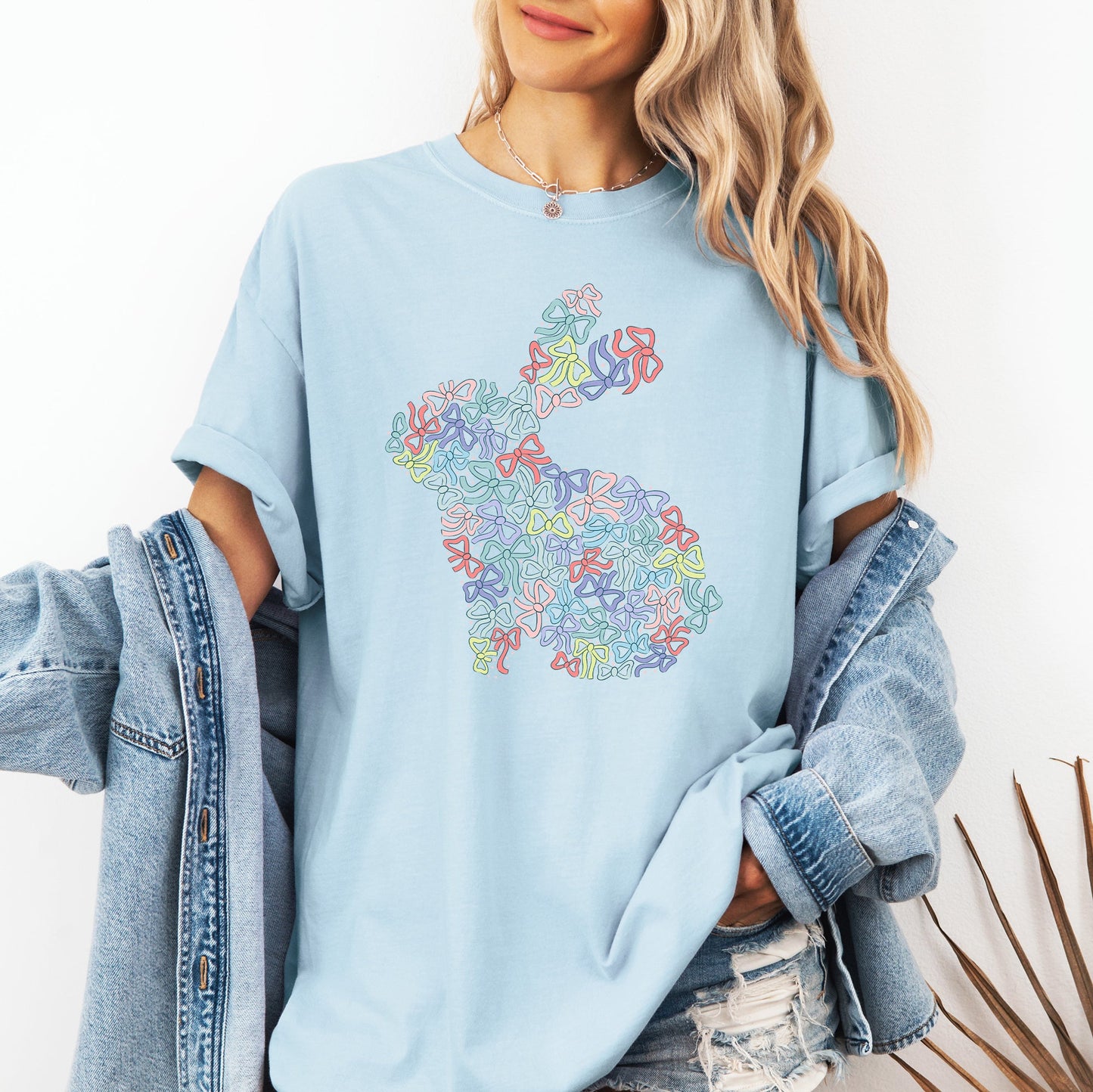 Colorful Bows, Easter, Bunny, Jesus, Rabbit, Holiday Tshirt Comfort Colors T-Shirt