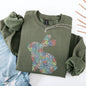 Colorful Bows, Easter, Bunny, Jesus, Rabbit, Holiday Sweatshirt
