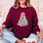 Colorful Christmas Tree, Pastels, Retro Sweatshirt