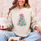 Colorful Christmas Tree, Pastels, Retro Sweatshirt