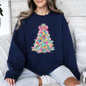 Colorful Christmas Tree, Pastels, Retro Sweatshirt