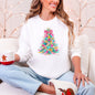 Colorful Christmas Tree, Pastels, Retro Sweatshirt