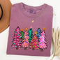 Colorful Christmas Tree, Retro, Santa, Winter, Xmas Tshirt Comfort Colors T-Shirt