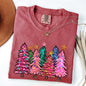 Colorful Christmas Tree, Retro, Santa, Winter, Xmas Tshirt Comfort Colors T-Shirt