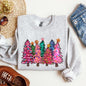 Colorful Christmas Tree, Retro, Santa, Winter, Xmas Sweatshirt