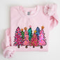 Colorful Christmas Tree, Retro, Santa, Winter, Xmas Sweatshirt