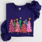 Colorful Christmas Tree, Retro, Santa, Winter, Xmas Sweatshirt