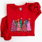 Colorful Christmas Tree, Retro, Santa, Winter, Xmas Sweatshirt