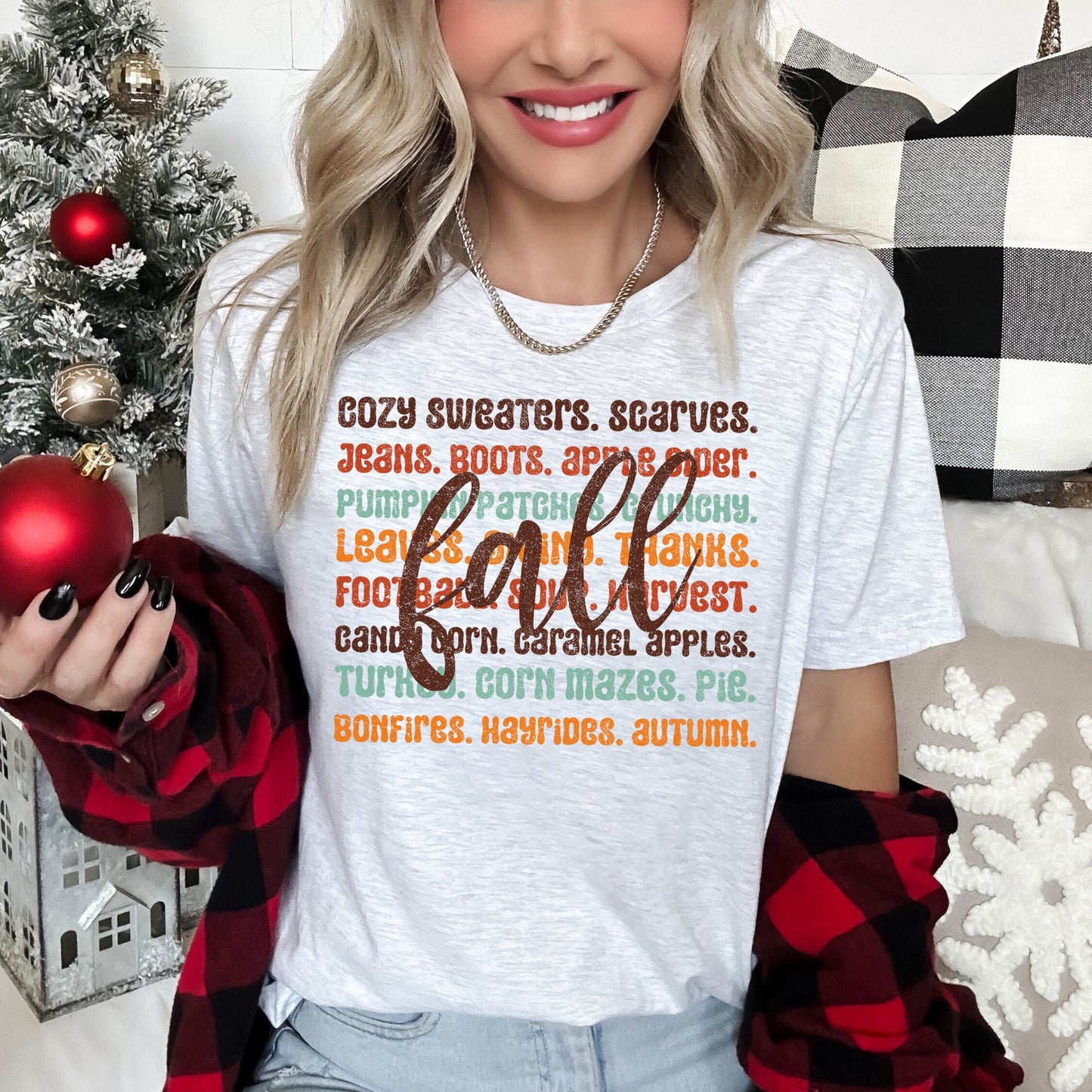 Colorful Fall Quote, Autumn, Hayride, Leaves, Caramel Super Soft Tees