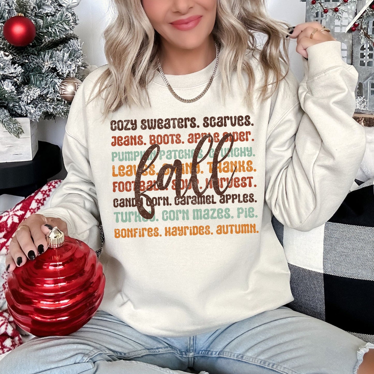 Colorful Fall Quote, Autumn, Hayride, Leaves, Caramel Sweatshirt
