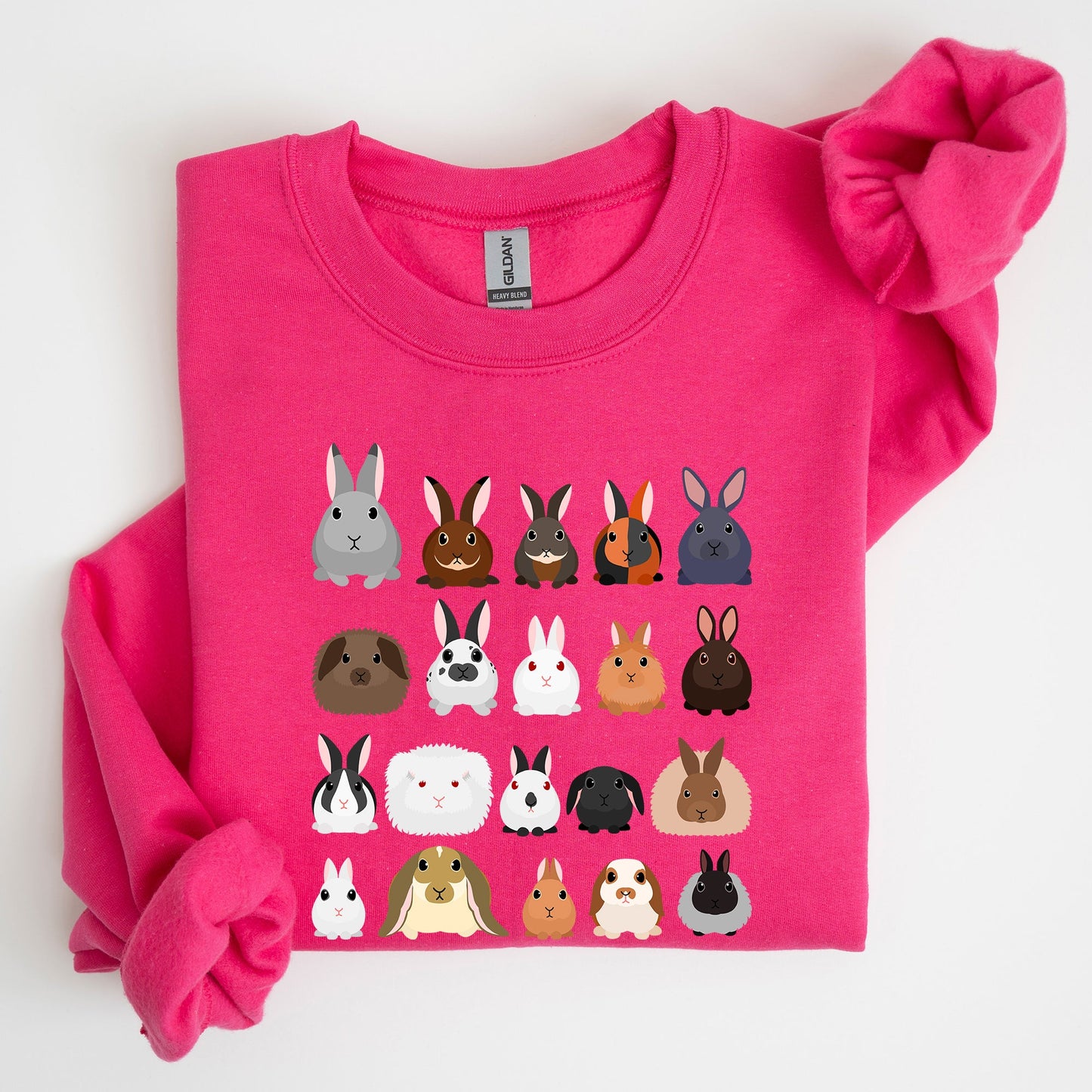 Colorful Rabbit Breeds, Rabbits In A Row, Easter Sweatshirt