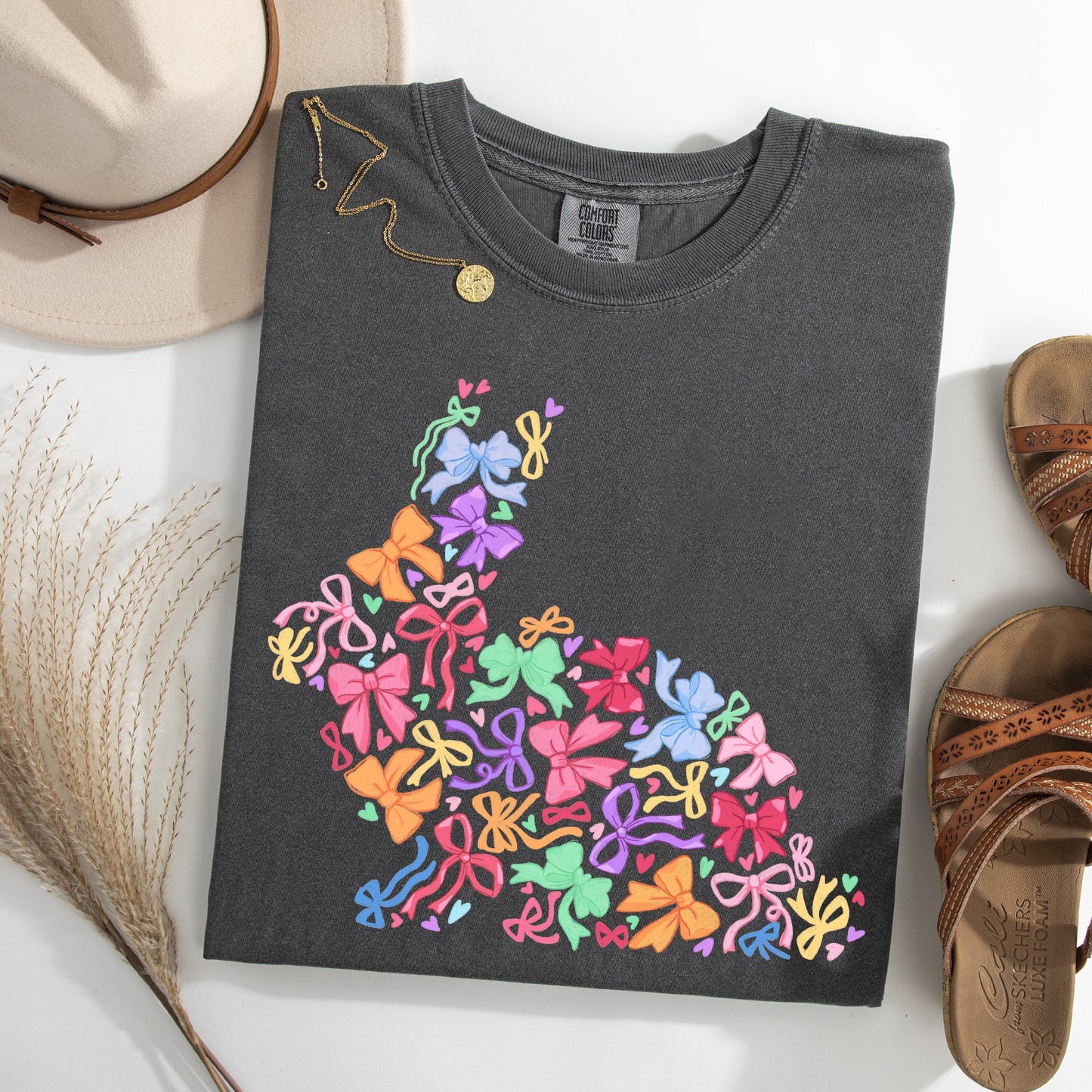 Colorful Ribbons, Easter, Bunny, Jesus, Rabbit, Holiday Tshirt Comfort Colors T-Shirt