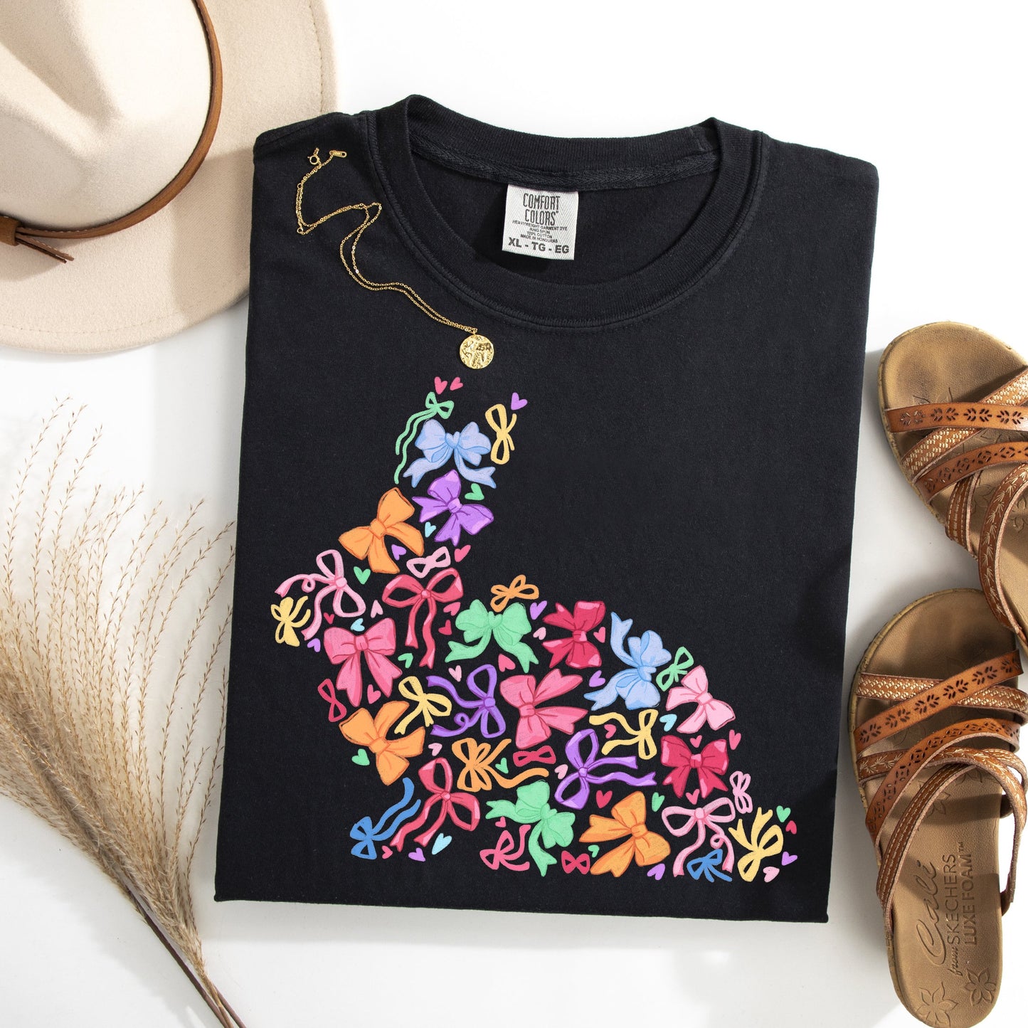Colorful Ribbons, Easter, Bunny, Jesus, Rabbit, Holiday Tshirt Comfort Colors T-Shirt