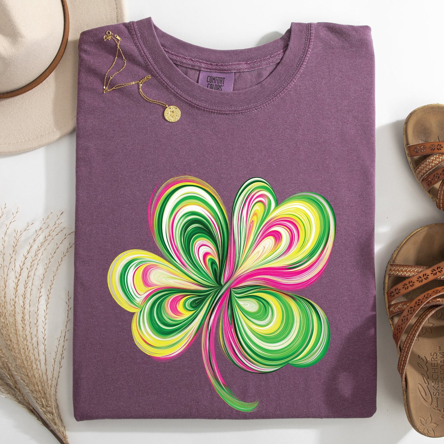 Colorful, Painted, St Patrick's Day, Shamrock, Clover, Lucky, Leprechaun Tshirt Comfort Colors T-Shirt