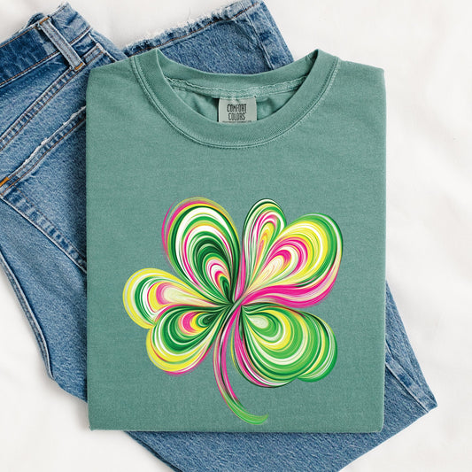 Colorful, Painted, St Patrick's Day, Shamrock, Clover, Lucky, Leprechaun Tshirt Comfort Colors T-Shirt