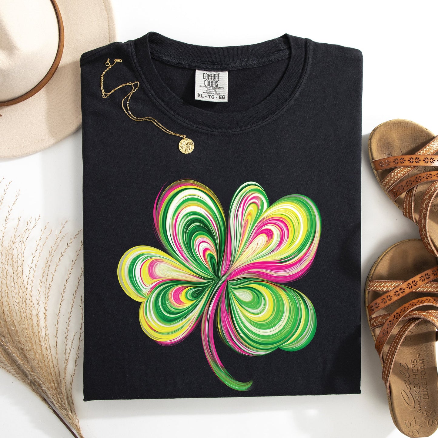 Colorful, Painted, St Patrick's Day, Shamrock, Clover, Lucky, Leprechaun Tshirt Comfort Colors T-Shirt