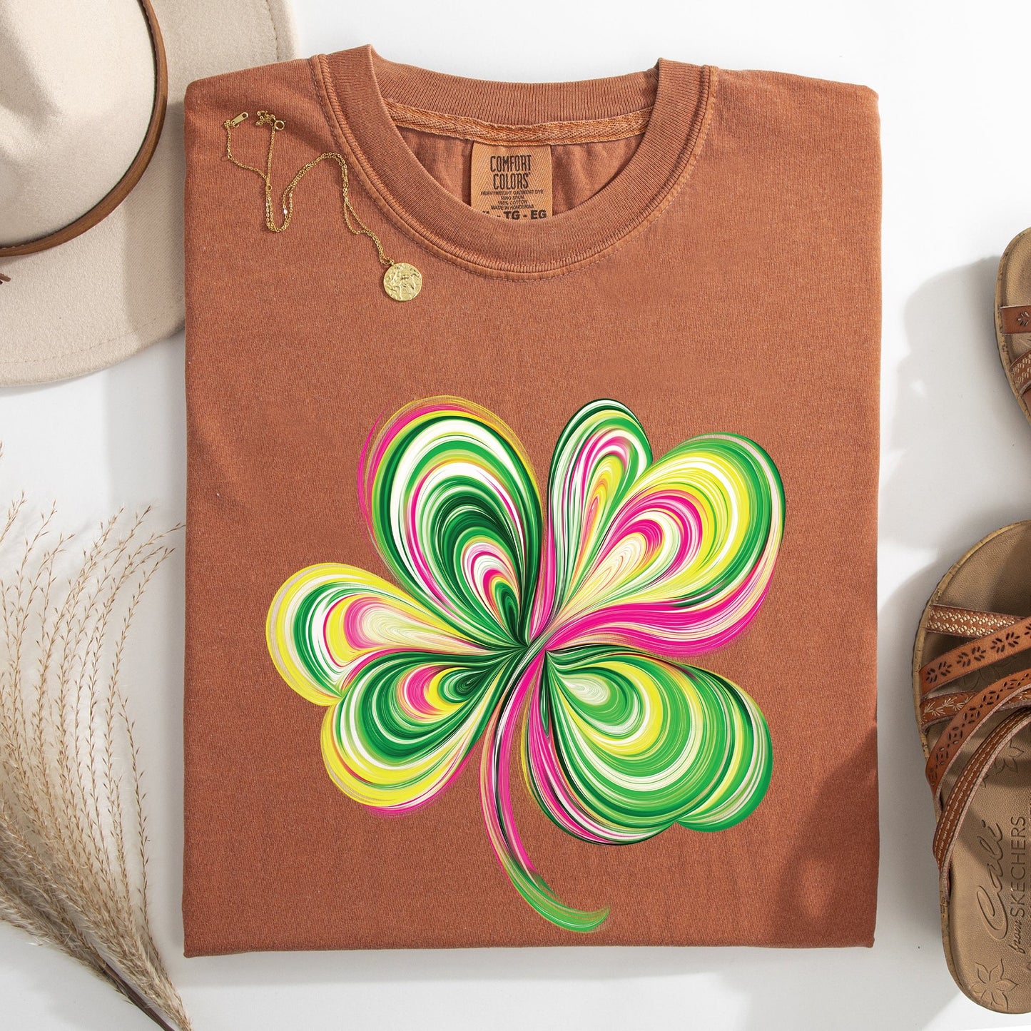 Colorful, Painted, St Patrick's Day, Shamrock, Clover, Lucky, Leprechaun Tshirt Comfort Colors T-Shirt