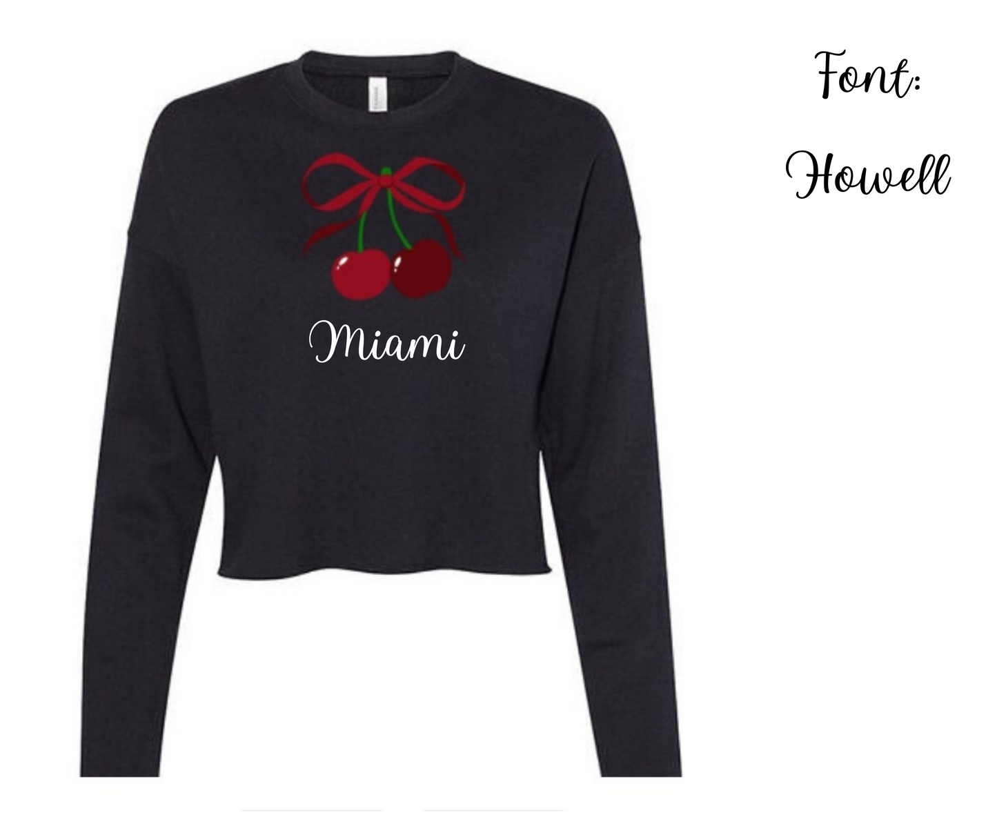Customizable: Coquette Cherry Cropped Fleece Crew