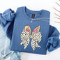 Coquette, Dalmatian Print, Rabbit Ears, Ribbon Bows, Easter, Bunny, Jesus, Rabbit, Holiday Sweatshirt