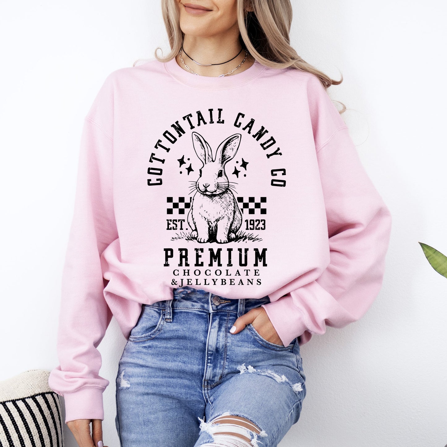 Cottontail Candy, Easter, Bunny, Jesus, Rabbit, Holiday Sweatshirt