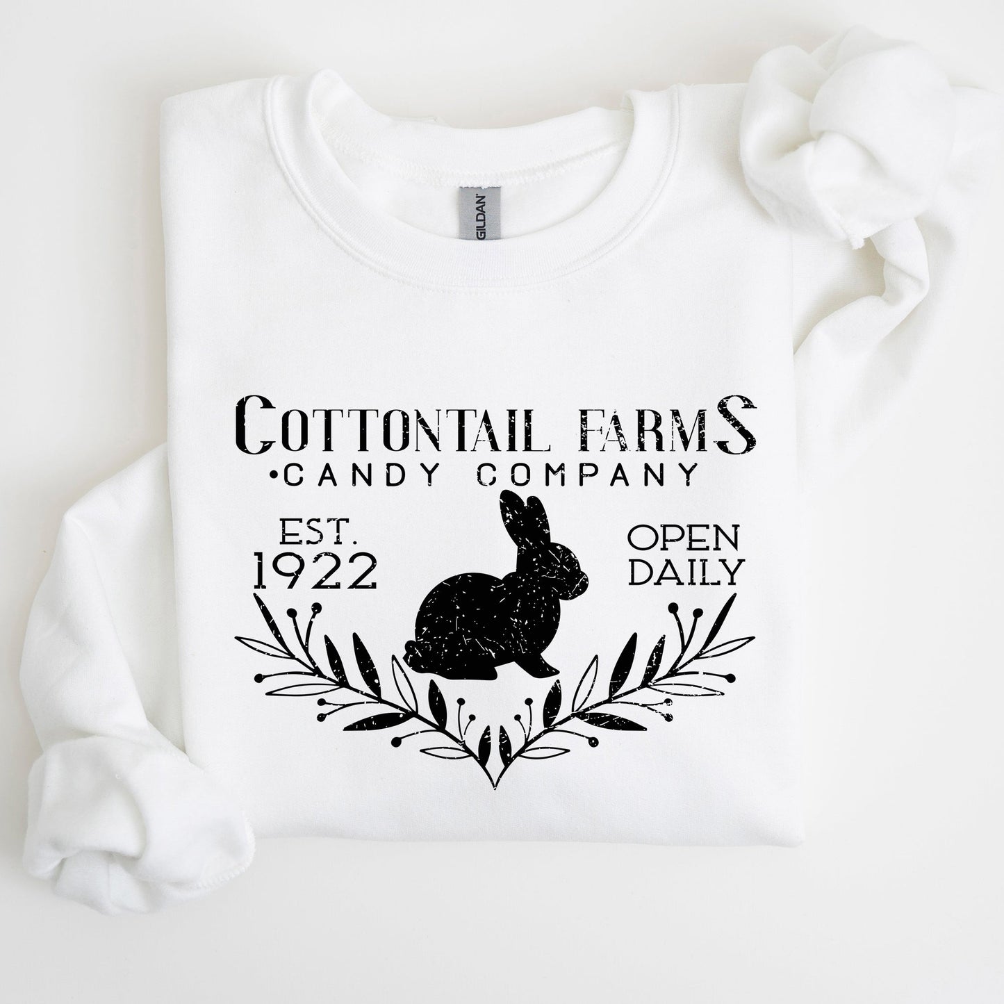 Cottontail Farms Candy Company, Retro Sign, Easter Sweatshirt