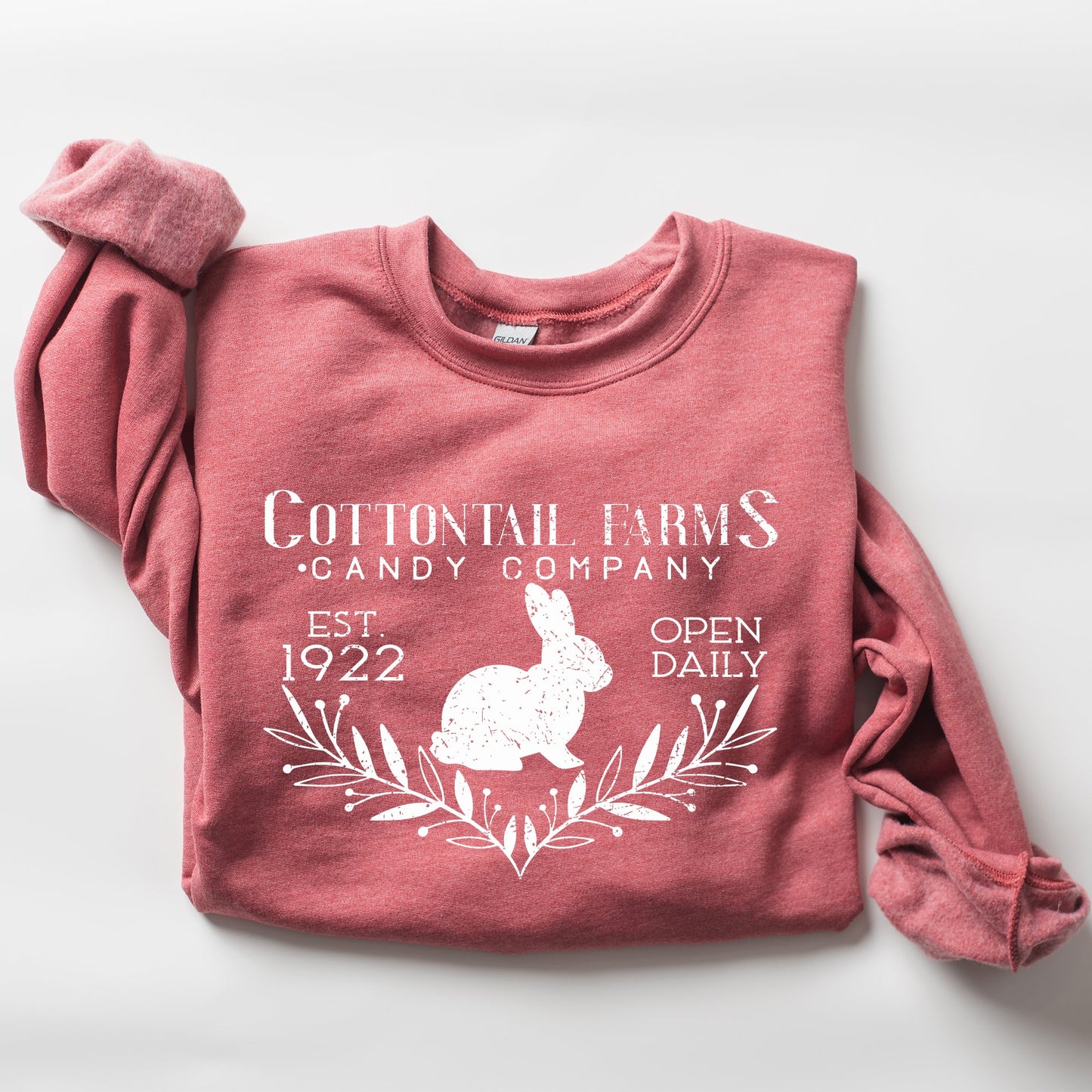 Cottontail Farms Candy Company, Retro Sign, Easter Sweatshirt