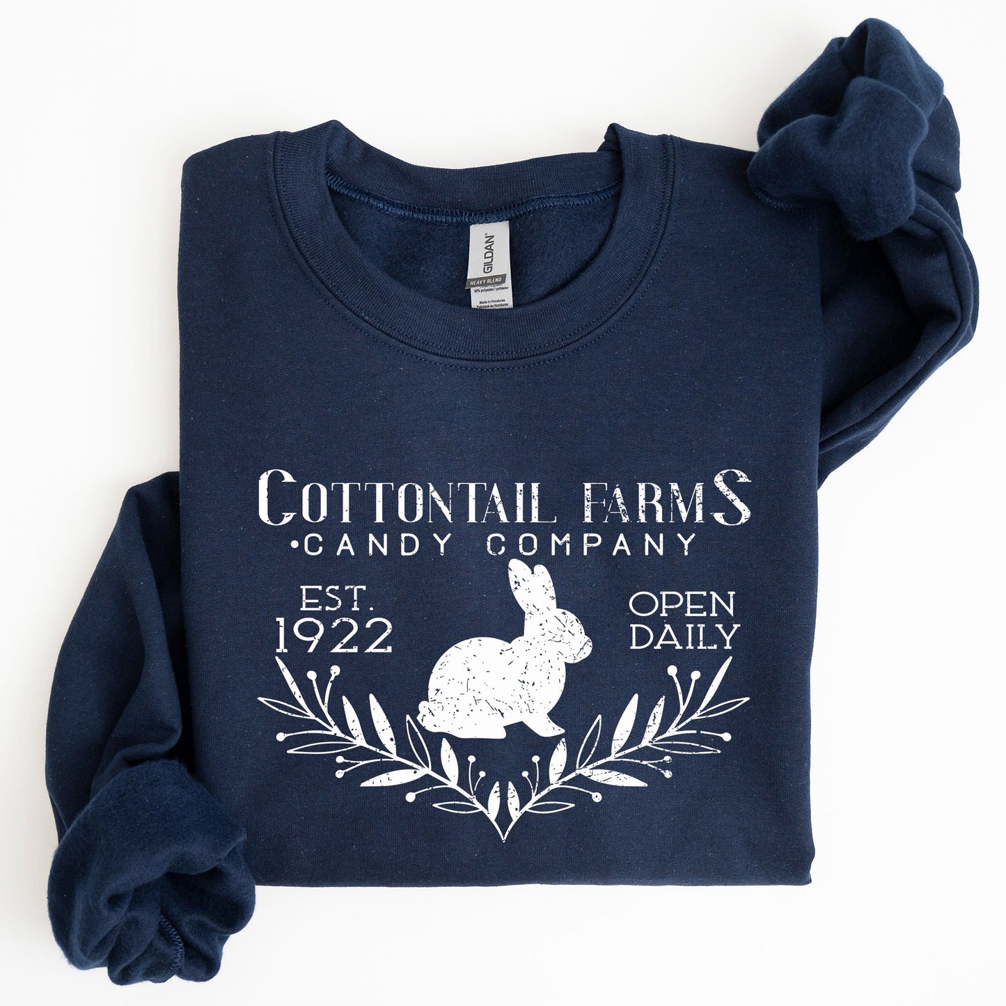 Cottontail Farms Candy Company, Retro Sign, Easter Sweatshirt