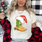 Country Christmas Cowboy Boots, Santa Hat Super Soft Tees