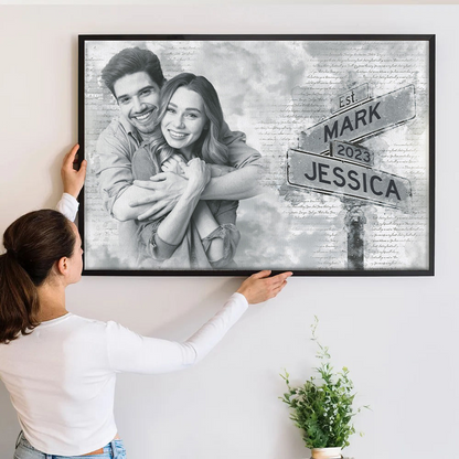 Couple Photo Canvas - Personalized Gift for Friend, Boyfriend, Girlfriend, Husband, Wife - Valentine, Birthday, Anniversary | Photo Upload Wall Art
