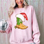 Cowboy Boots, Christmas, Santa, Country, Western, Xmas Sweatshirt