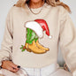 Cowboy Boots, Christmas, Santa, Country, Western, Xmas Sweatshirt